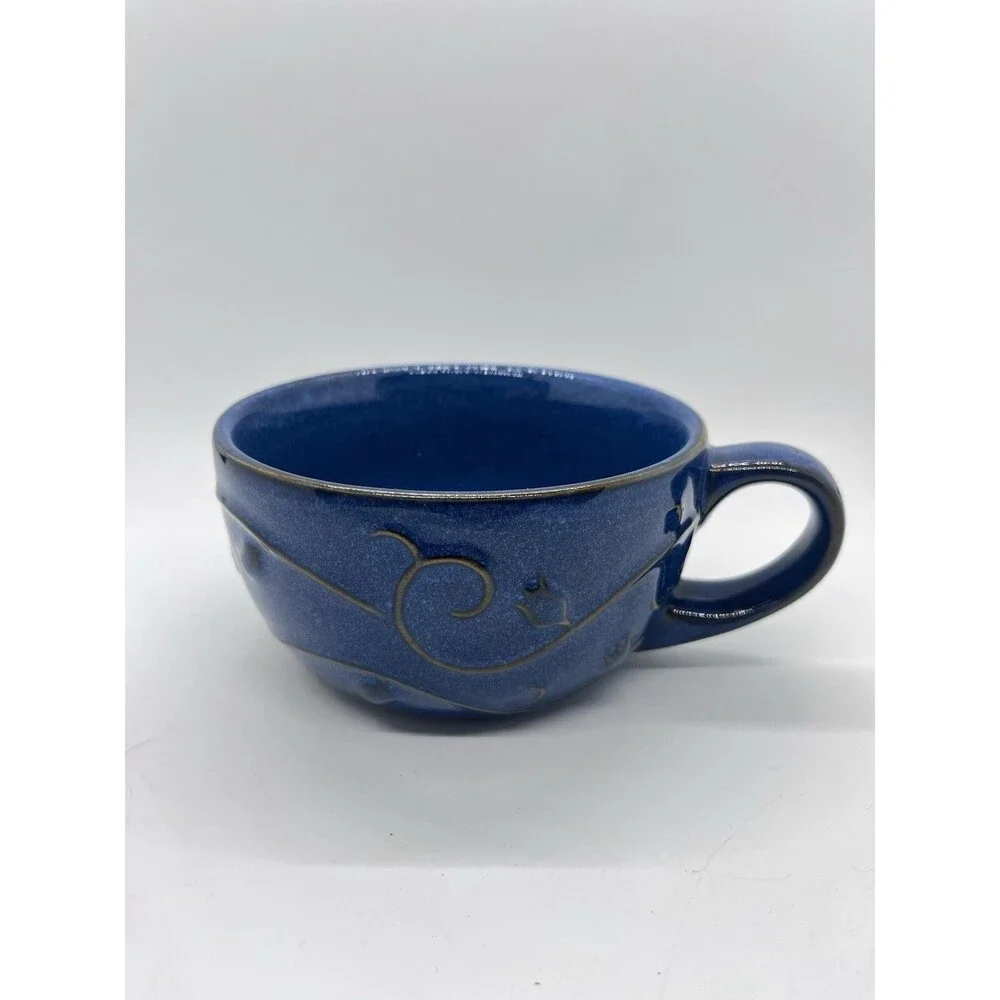 Pier 1 Blue Stoneware Coffee Mug